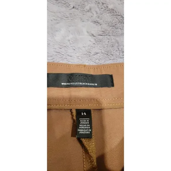 White House Black Market Pants Women's 14 Tan Camel Elle Slim Ankle Career Work - Picture 4 of 6